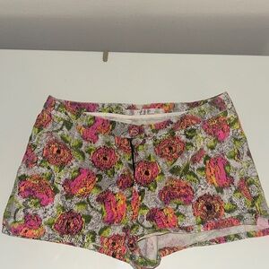 Zara Multicolor Floral High Waist Shorts